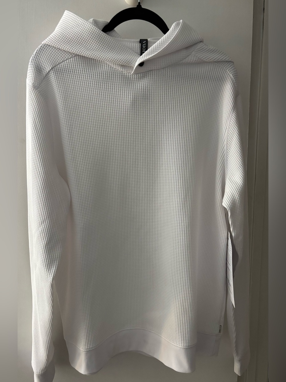 Vuori Men's White Hooded Waffle Pullover - Picture 6 of 10